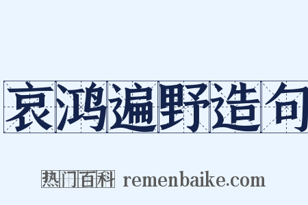 哀鸿遍野造句是什么意思的图片